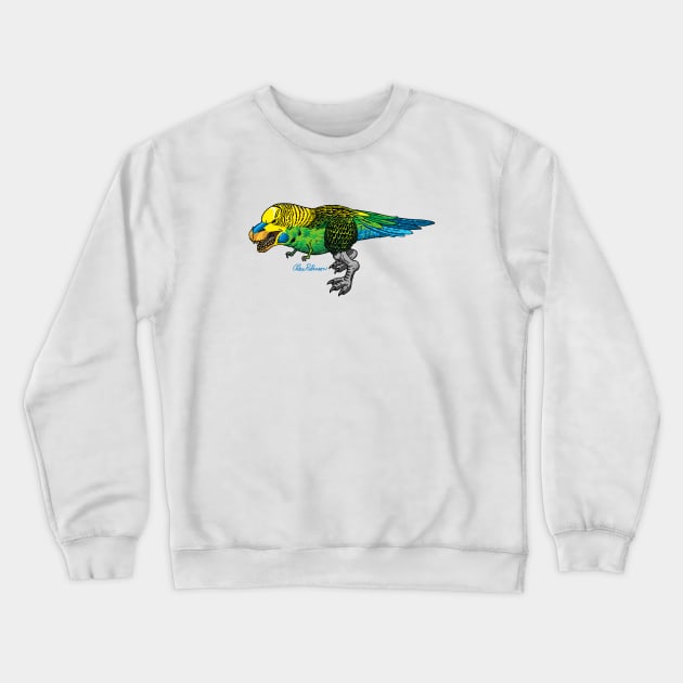 Budgiesaurus Rex Crewneck Sweatshirt by AlexRobinsonStuff